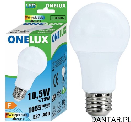 Żarówka led E27 75W (10,5W) 3000K 1055lm Onelux a1/10