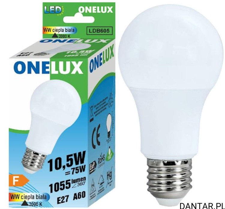 Żarówka led E27 75W (10,5W) 3000K 1055lm Onelux a1/10