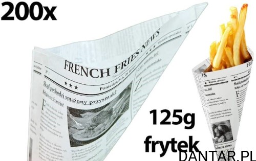 Rożek biały z nadrukiem gazeta 180x180 R- 125g a200 