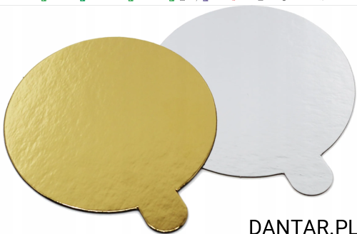 Podkład z uchwytem monoporcja okrągłe 10cm biało-złote 730g Papstar a200 46110