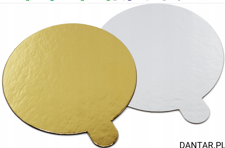 Podkład z uchwytem monoporcja okrągłe 10cm biało-złote 730g Papstar a200 46110