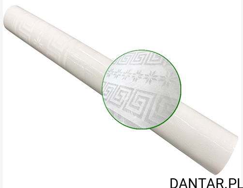 Obrus z papieru z wytłoczeniem damaszkowym 1.2m x 8m biały Papstar 46132 a1/25