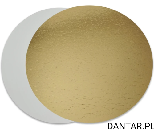 Podkład 30cm pod tort okrągły złoto-biały gładki gruby 2400g Papstar a1/25 46153