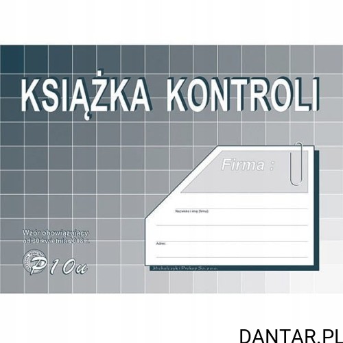 Druk książka kontroli P10-U a1/5