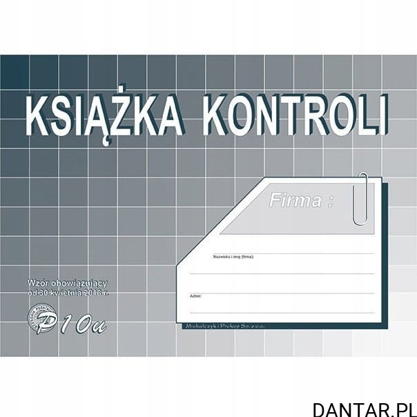 Druk książka kontroli P10-U a1/5