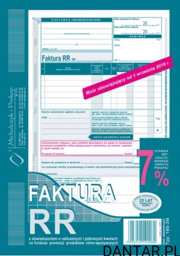 Druk faktura VAT RR A5 185-3N