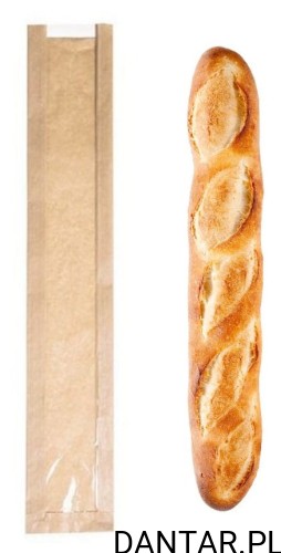 Torebka papierowa z oknem bagietka 580x100x60+40PPmm TSO-6 a1000