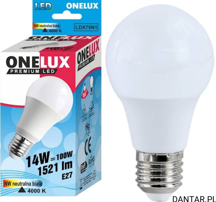 Żarówka led E27 100W (14W) 4000K 1521lm Onelux a1/10