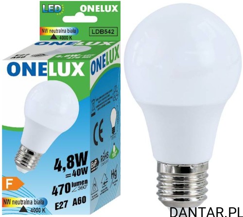 Żarówka led E27 40W (4.8W) 4000K 470lm Onelux a1/10