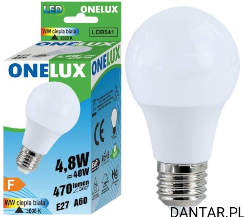 Żarówka led E27 40W (4.8W) 3000K 470lm Onelux a1/10