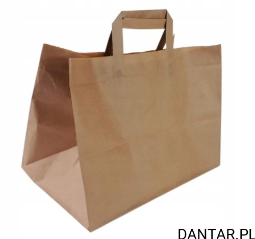 Torba papierowa brązowa 320x220x250 cateringowa Tigro a1/250 