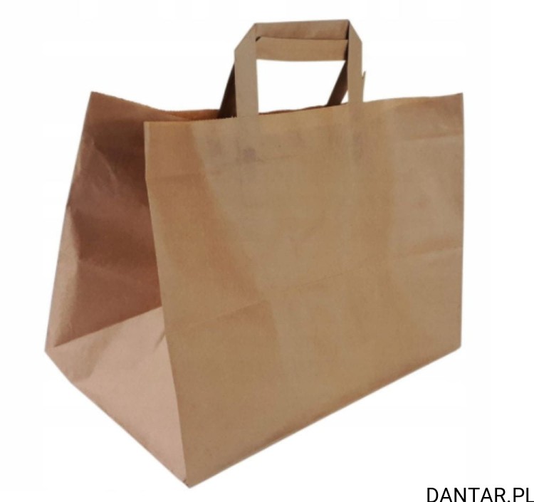 Torba papierowa brązowa 320x220x250 cateringowa Tigro a1/250 