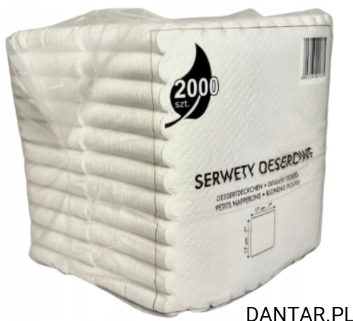 Serwetki gastronomiczne ząbkowane białe 17x17 a2000/10 45794
