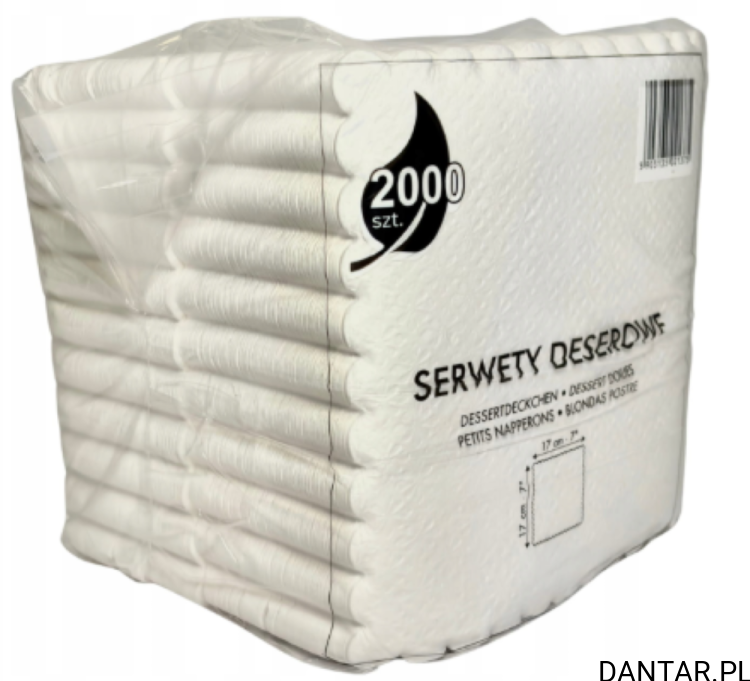 Serwetki gastronomiczne ząbkowane białe 17x17 a2000/10 45794