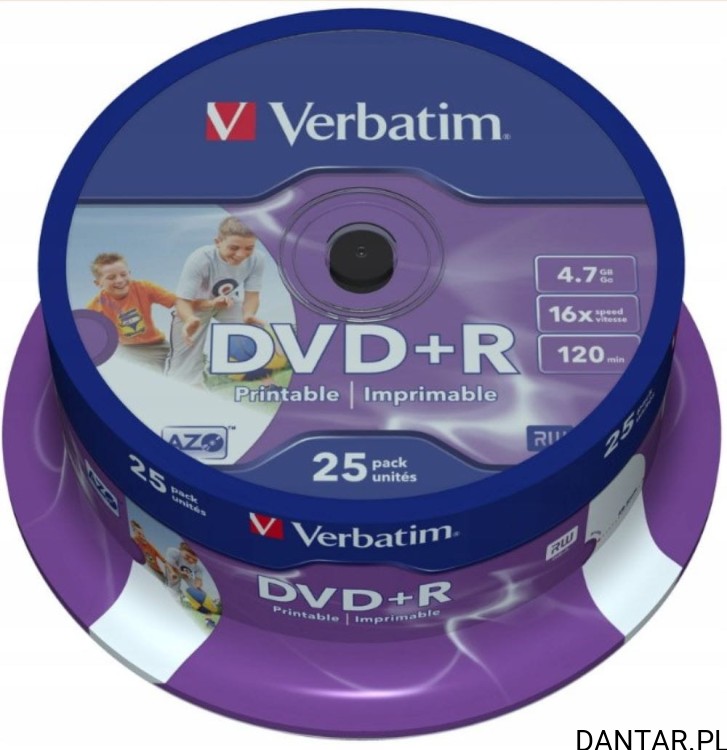 PŁyta DVD+R VERBATIM 4,7gb x16 a25