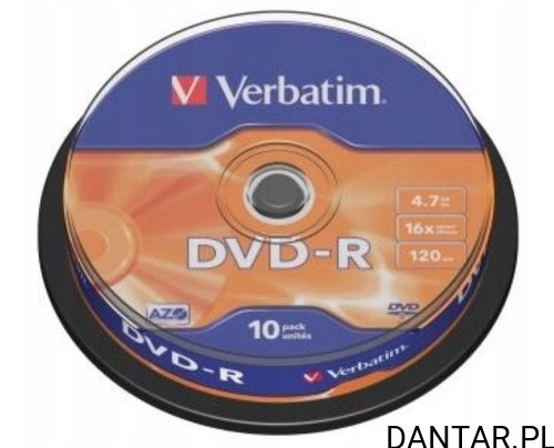 Płyta DVD-R VERBATIM 4,7gb x16 a10