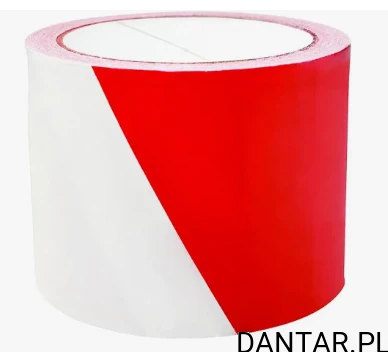 Taśma ostrzegawcza biało-czerwona 75x100m a1/24
