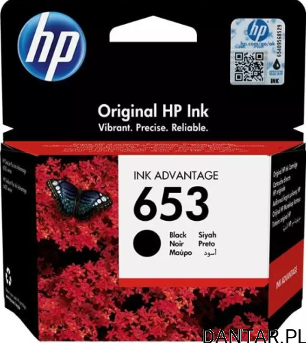 Tusz HP 653 black 3YM75AE oryginał