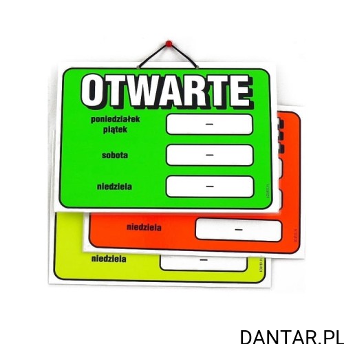 Tabliczka A4 laminowane otwarte zielona  