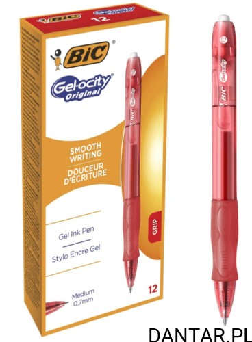 Długopis Bic Gelocity czerwony 0,7mm a1/12