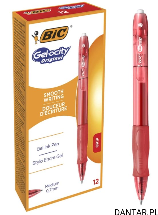 Długopis Bic Gelocity czerwony 0,7mm a1/12