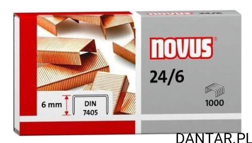 Zszywki miedziane 24/6 1000szt Novus A1/10