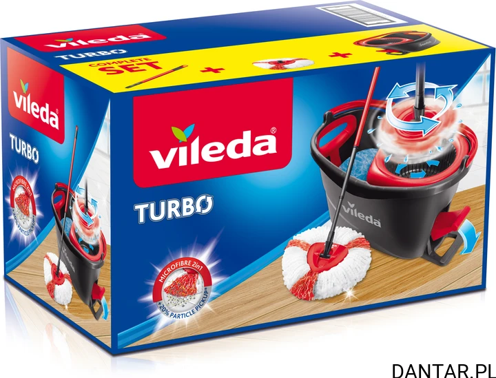 Vileda mop easy wring&clean turbo okrągły cały zestaw