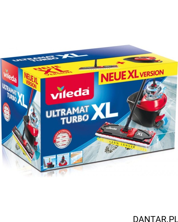 Vileda mop easy ultramax obrotowy turbo płaski zestaw XL