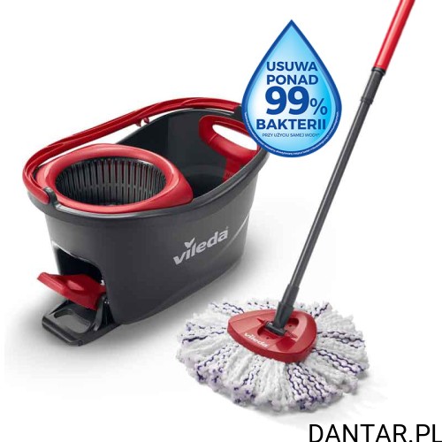 Vileda mop okrągły + wiadro obrotowe Mop easy wring 3w1