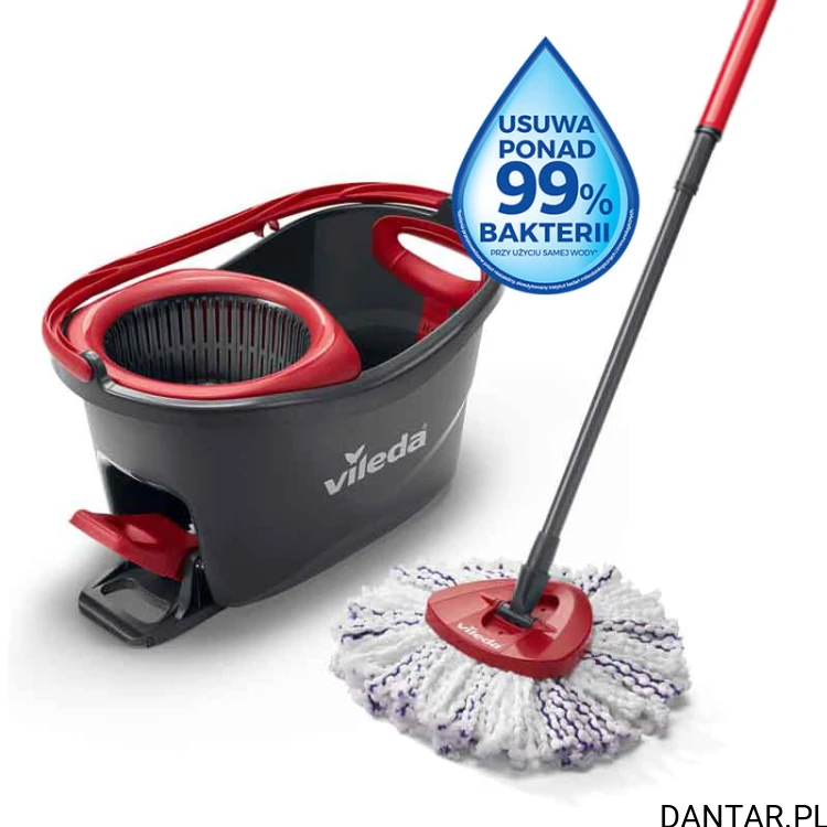 Vileda mop okrągły + wiadro obrotowe Mop easy wring 3w1