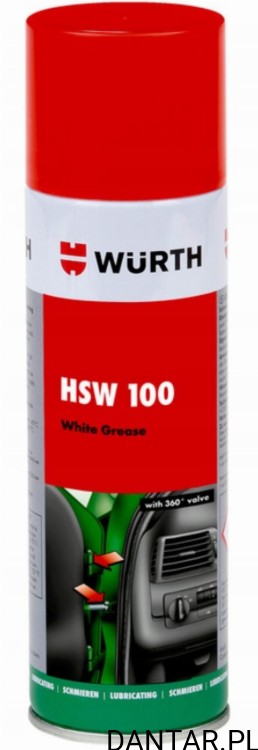 Biały smar półstały HSW-100 500ml WURTH a1/6 08931