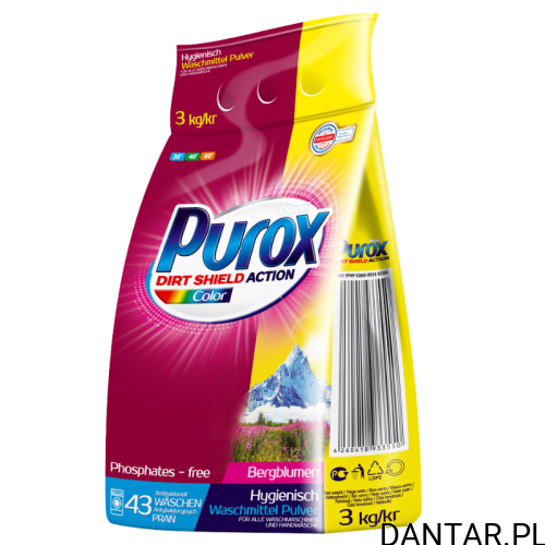 Proszek do prania Purox 3kg kolor 43 prania