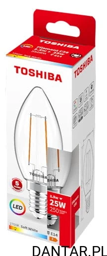 Żarówka led świeczka filament 2.5W E14 250 lm C35 2700K warm white