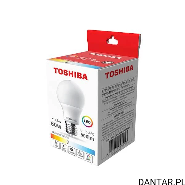 Żarówka led 8,5W E27 A60 60W 806lm 6500K cool white Toshiba