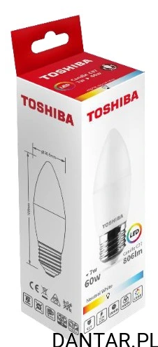 Żarówka led świeczka 7W E27 40W 806lm 4000K neutral white Toshiba