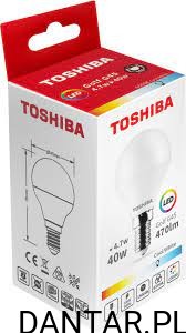Żarówka led kulka 4.7W E14 6500K 40W cool white Toshiba