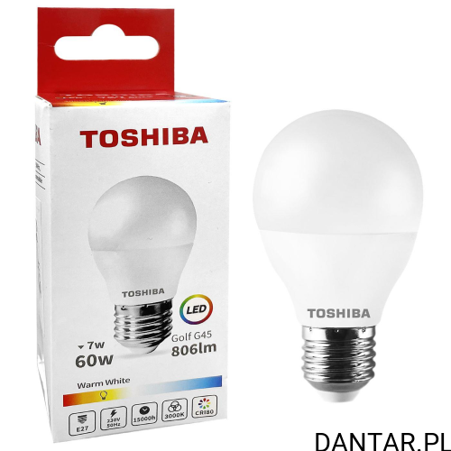 Żarówka LED KULKA TOSHIBA E27  7W 806lm 60W 3000lm WARM WHITE 