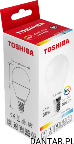 Żarówka led kulka 7W E14 806lm 6500K 60W cool white Toshiba