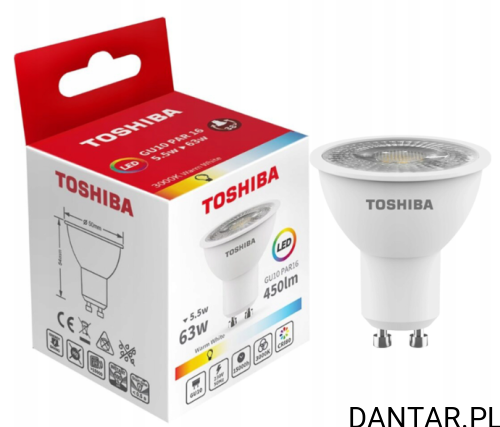 Żarówka halogenowa GU10 230V/5.5W 450LM 3000K