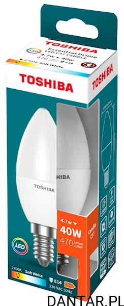 Żarówka led świeczka 4.7W E14 C37 2700K soft white Toshiba a1/5