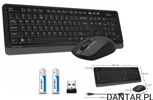 Zestaw bezprzewodowy myszka i klawiatura 4Tech FG1012