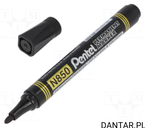 Marker permamentny okrągły czarny Pentel N850 a1/12 