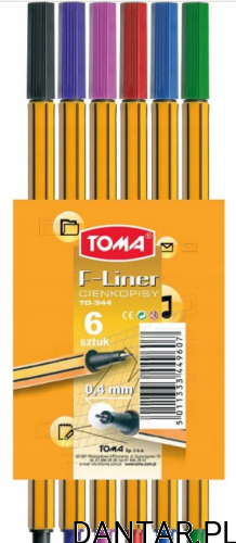 Cienkopis Toma f-liner mix 6 kolorów 0,4mm TO-344 a6