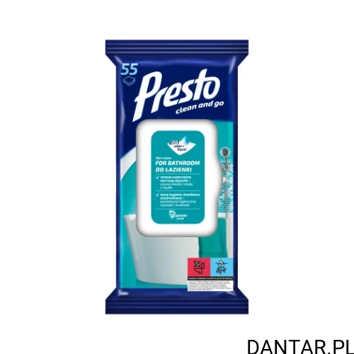 Ściereczki nasączane do łazienki Presto a55/12