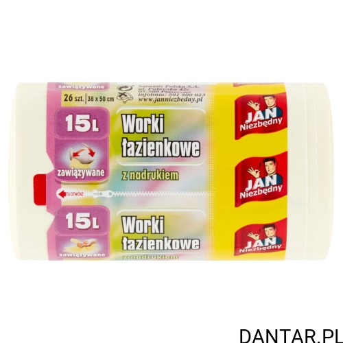 Worki 15l na śmieci białe łazienkowe zapachowe HD Jan Niezbędny a26/40