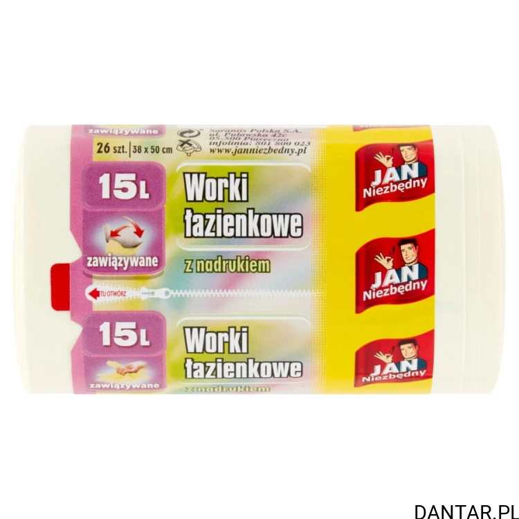Worki 15l na śmieci białe łazienkowe zapachowe HD Jan Niezbędny a26/40