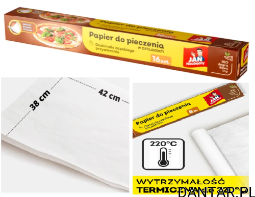Papier do pieczenia w arkuszach a16 Jan Niezbędny a16/12
