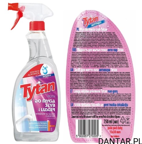 Płyn do mycia szyb 750ml Tytan antypara a1/8