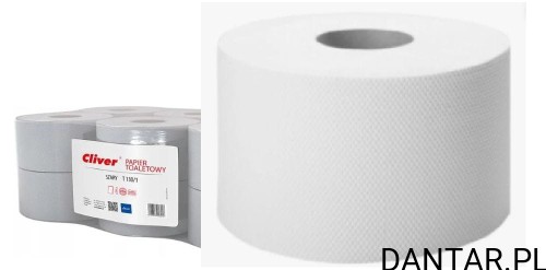 Papier toaletowy jumbo cliver biały 1-w T130/1 6057 a1/12/720