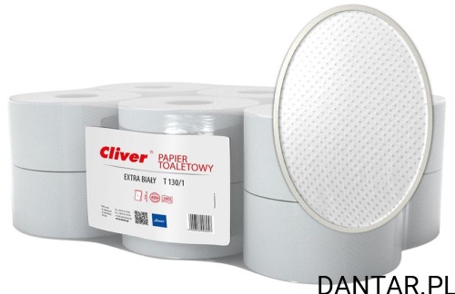 Papier toaletowy jumbo cliver biały 1-w T130/1 6057 a1/12/720